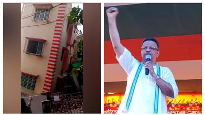 Firhad Hakim went to the scene to inspect the leaning apartment building in Baghajatin bsm