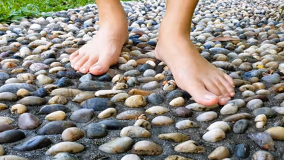 pebble stone walking 