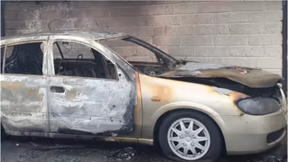 car set on fire
