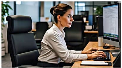 woman working in office