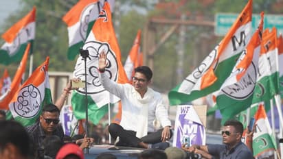 Abhishek Banerjee in Trinamool Navjoar program in Murshidabad suti