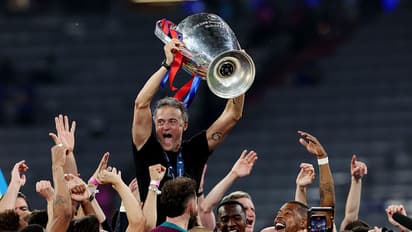 Luis Enrique with the UCL trophy
