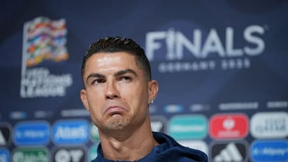Cristiano Ronaldo at press conference ahead of Spain-France