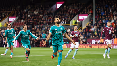 Liverpool's Salah celebrates goal vs Burnley