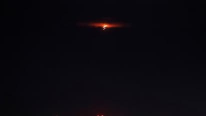 Explosion lights up the sky over the city during a Russian drone, amid Russia's attack on Ukraine, in Kyiv, Ukraine (Image/Reuters)