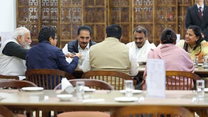 PM modi shared his work at a surprise lunch with 8 MPs at Parliament Canteen says mp bsm