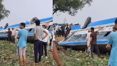 रोडवेज बस पलटी बस