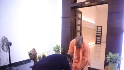 Southern cinema superstar Rajinikanth at Yogi Adityanath s house bsm