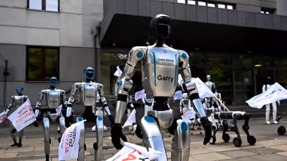 Robots Protest Against AI