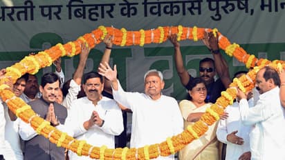 CM Nitish Kumar attends a public meeting in Bihar
