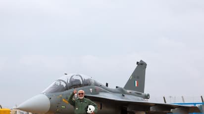 Narendra Modi with Tejas jet