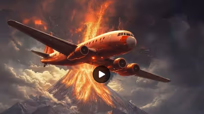 What is the danger of flying a plane over a volcano