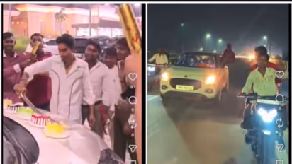 UP man cuts birthday cakes placed on car bonnet with sword on highway, arrested