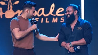 Varun Dhawan (left) and Rishab Shetty