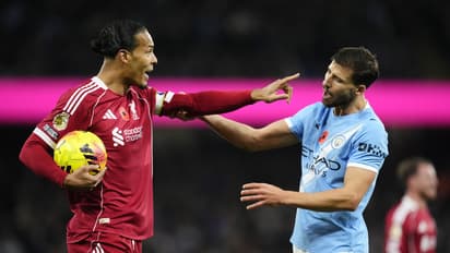 LIverpool's Van Dijk during Manchester City clash