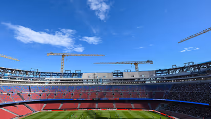 Barcelona's partially rebuilt Camp Nou stadium