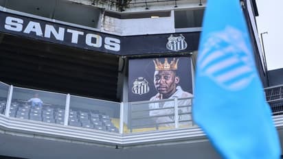 A view of a poster of Pele