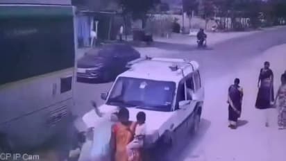 Telangana viral video of Scorpio hitting passengers