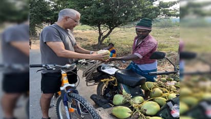 coconut seller with QR code trending on internet