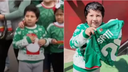 Young Fan in Christmas Jumper