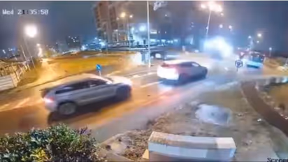 Romanian Mercedes dramatic crash