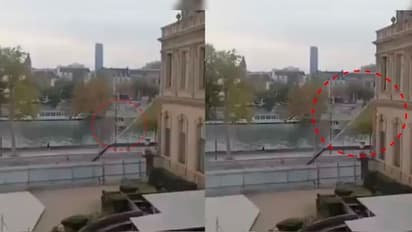 robbers escapes from  famous iconic Louvre Museum Paris