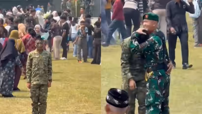 No Family Came To Meet Him, So His Commander Walked Over And Gave Him The Hug At Graduation Ceremony