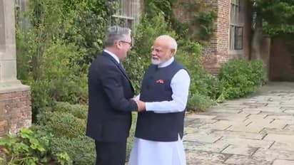 Narendra Modi meets Keir Starmer