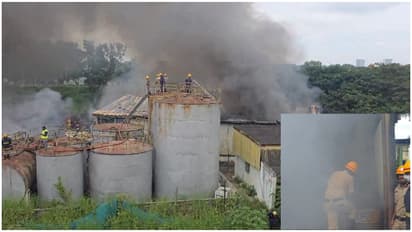 Massive fire engulfs oil factory in Anekal, Bengaluru