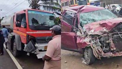 Police Officer Seriously Injured in Car and Tanker Collision in Kottarakkara