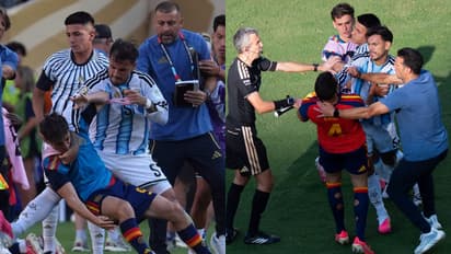 Argentina's Paredes chokes Spain's García after WC loss