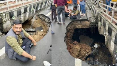 Bhopal road collapse, Congress protest