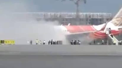 air india flight fire delhi airport