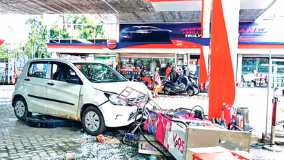 Car Accident at Aroor Petrol Pump