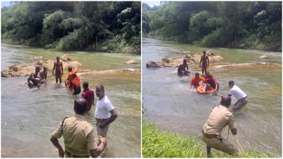 man slipped while bathing in Karamana river rescued by fire force
