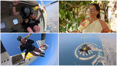 skydiving of 70 year old woman