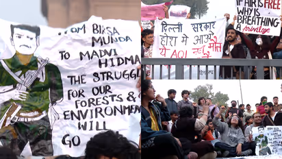 Delhi air pollution protest