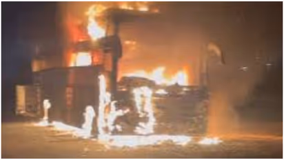 Gwalior bus fire escape