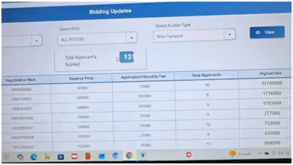 number plate auction