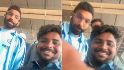Jasprit Bumrah with a Fan