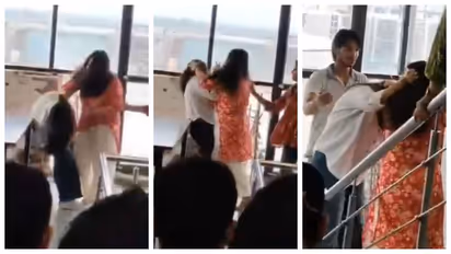 female students fight at Galgotias University