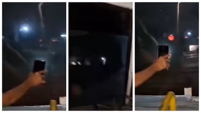 KKRTC bus drove with mobile phone torch