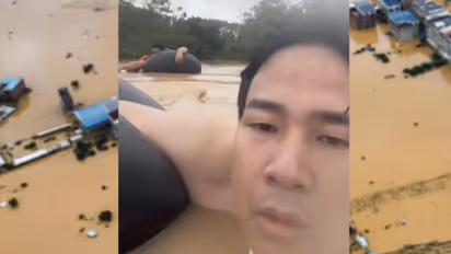 Man Swims For 3 Hours Through Floodwaters To Check On His Parents