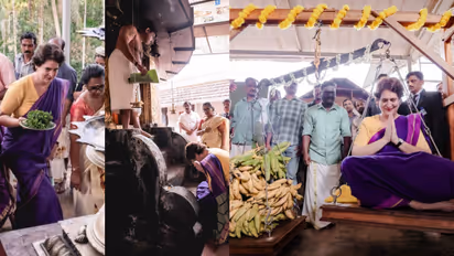 priyanka gandhi offers thulabharam
