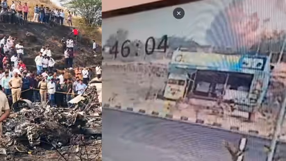ajit pawar plane crash cctv video