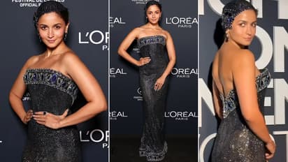Alia Bhatt Day 2 at Cannes 2025 Actress Wear bejewelled bodycon dress