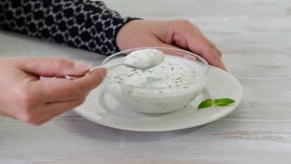  yogurt with basil seeds