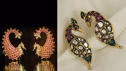 Bridal peacock earrings for ethnic outfits