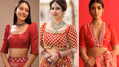 Fancy Red Blouse Designs for Hartalika Teej Vrat Puja 2025