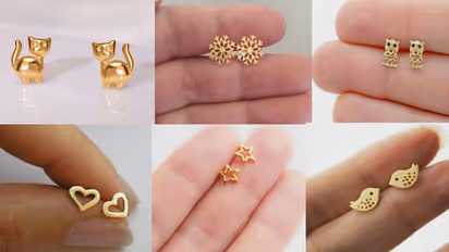 Gold Mini Stud Trendy Earrings Designs for Sensitive Ears